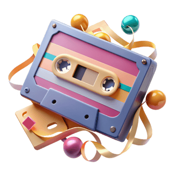 dramatic artistic Cassette Tape Retro Design Isolated Cutout original png