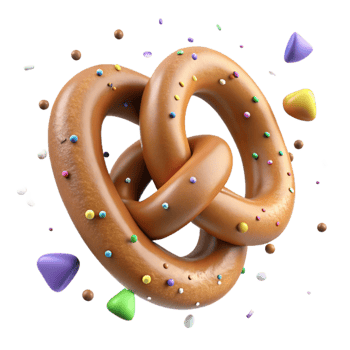 serene vintage German Pretzel Salty Snack Twisted Shape Isolated genuine png