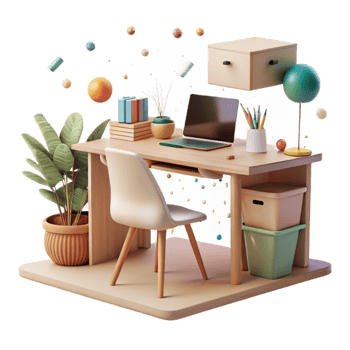 dramatic vintage Eco Friendly Home Office Desk Cutout Transparent Background original png