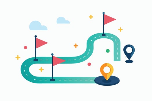 Map With Flags And Location Pins vector