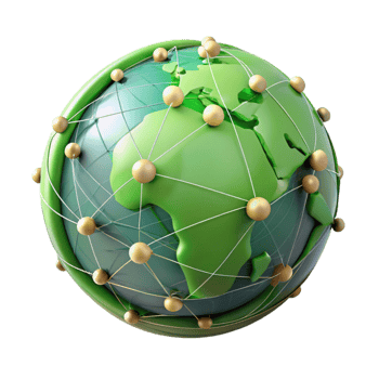 stunning classic Earth Globe with Green Overlay Soft Lighting Transparent original png