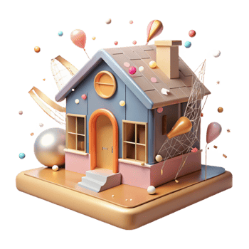 impressive contemporary D Model of a House Cutout with Wireframe View png