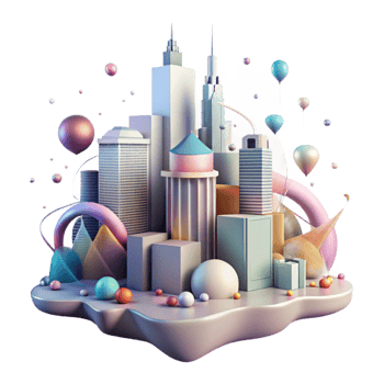 magnificent creative Cityscape with Noise Pollution Gradient Overlay Isolated detailed png