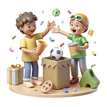 elegant contemporary Children Learning About Recycling Isolated Cutout png