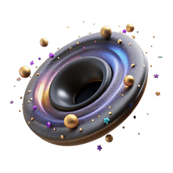 stunning artistic Galaxy Center Black Hole Cutout with Gravitational Lens authentic png