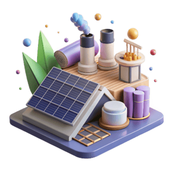 stunning creative Clean Energy Power Plant with Solar Panels Transparent Background genuine png