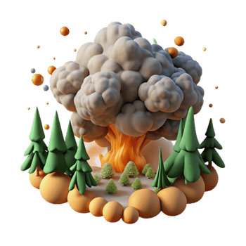 stunning rustic Forest Fire Smoke Plume Transparent Background Grey Smoke authentic png