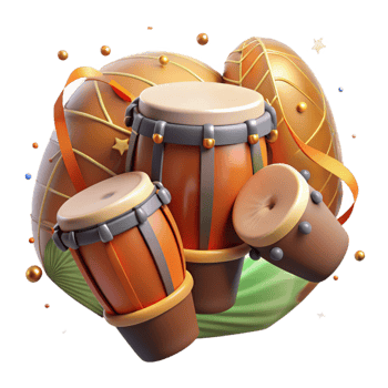 elegant artistic Brazilian Samba Drums Cutout Rhythmic Beat genuine png