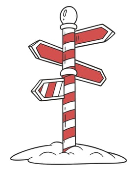North Pole Signpost Winter Holiday Illustration vector