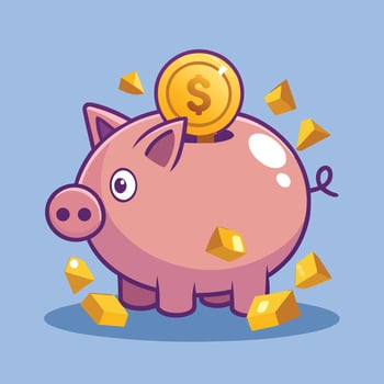 Piggy Bank Coin Money Cartoon vector