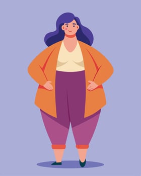 Plus Size Confident Woman Illustration vector
