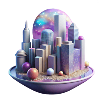 wonderful traditional Cityscape with Noise Pollution Gradient Overlay Isolated high quality png