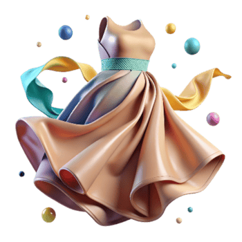 impressive artistic Flowing Dress Fabric Detail Cutout with Soft Lighting premium png