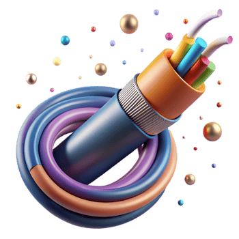 extraordinary minimalist Fiber Optic Cable Closeup Transparent Background png