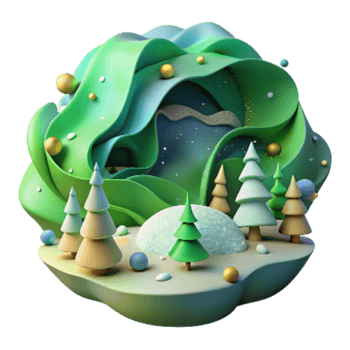dramatic traditional Arctic Northern Lights Cutout with Green Hues png