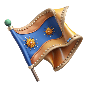 impressive contemporary Embroidered Flag Detail Isolated with Intricate Stitching authentic png