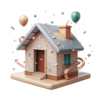 beautiful abstract Eco Friendly House Design Front View Isolated original png