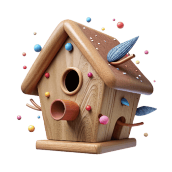 beautiful classic Birdhouse Mounted on Wall Classic Design Isolated professional png