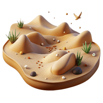 wonderful classic Desert Landscape with Bird Tracks Transparent Background exclusive png
