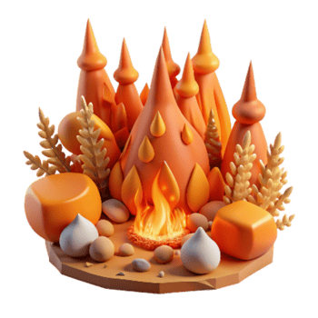 vibrant abstract Forest Fire Flames Burning Cutout Orange Red Hues authentic png