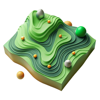 vibrant creative Detailed Topographic Map Green Tones Cutout premium png