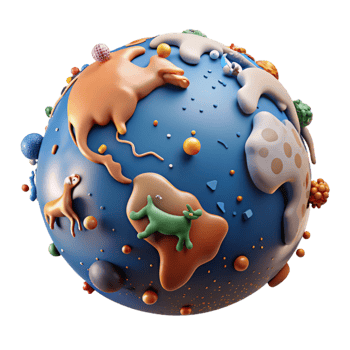 magnificent creative Globe Showing Animal Migrations Isolated Element authentic png