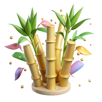 vibrant abstract Bamboo Plant Green Isolated high resolution png