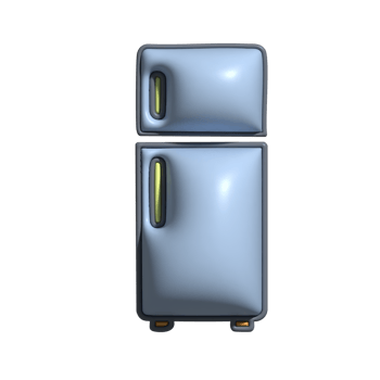 3D Render of Refrigerator Icon Kitchen Appliance and Cooling Symbol png