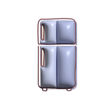 Modern 3D Refrigerator Icon Cold Storage and Household Design png