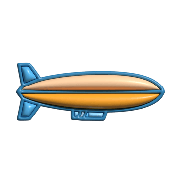 Modern 3D Zeppelin Airship Icon Air Travel and Retro Aviation Design png