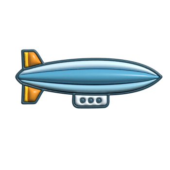 3D Zeppelin Classic Airship and Flying Technology Concept png