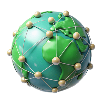 extraordinary minimalist Earth Globe with Green Overlay Soft Lighting Transparent high quality png