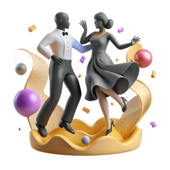 stunning vintage Dancing Couple Silhouette Cutout on White high quality png