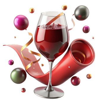 stunning vintage Deep Red Wine Glass with Transparent Background exclusive png
