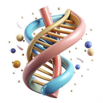 dramatic minimalist Double Helix Dna Model Rotating View Cutout detailed png