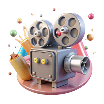 impressive modern Film Projector with Light Beam Cutout png