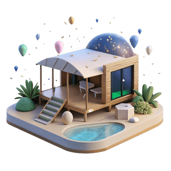 vibrant classic Eco Lodge with Ocean View Cutout Tranquil Setting original png