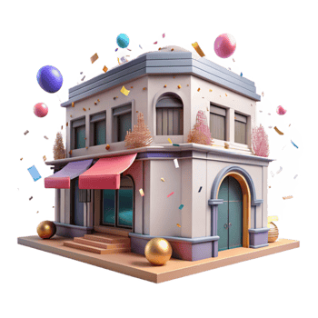 elegant modern Building Facade Perspective View Transparent Background exclusive png
