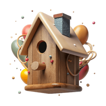 vibrant classic Birdhouse Mounted on Wall Classic Design Isolated exclusive png