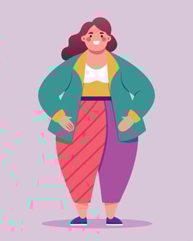 Stylish Woman With Colorful Clothes Illustration vector