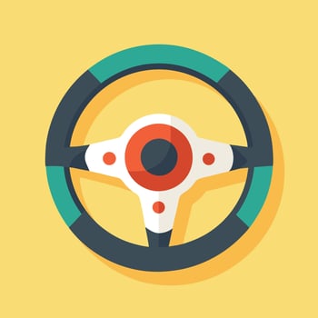 Steering Wheel Flat Illustration Isolated Design vector