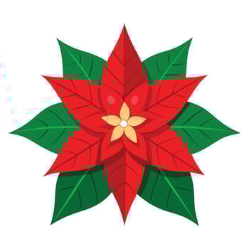 Simple Christmas Poinsettia Flower Design vector