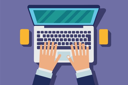 Typing On Laptop Creative Design Illustration vector