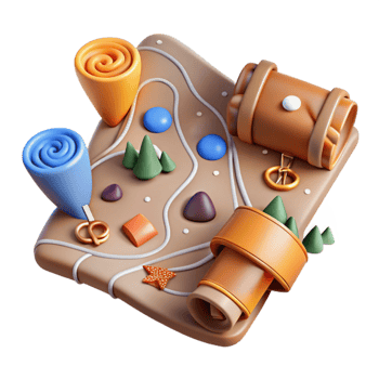 stunning minimalist Detailed Trail Map Hiking Icons Cutout high quality png