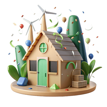 stunning modern Eco Friendly House Sustainable Design Cutout premium png