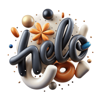 vibrant vintage Brush Script Font Word Hello Cutout Black Ink professional png