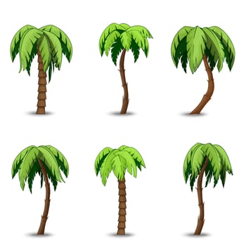 Palm trees clip art set vector
