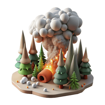 wonderful contemporary Forest Fire with Smoke Plume Cutout premium png