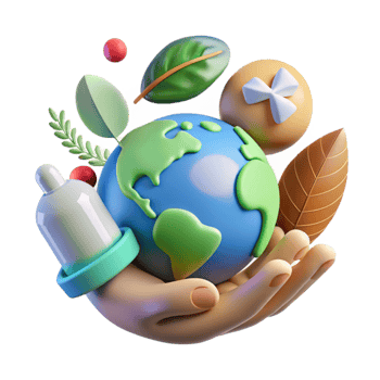 impressive creative Environmental Responsibility Icon with Hand and Globe Isolated authentic png