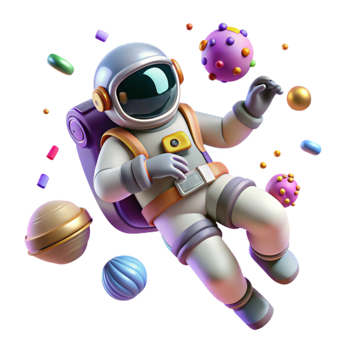 wonderful classic Astronaut Floating in Space Isolated with Zero Gravity png